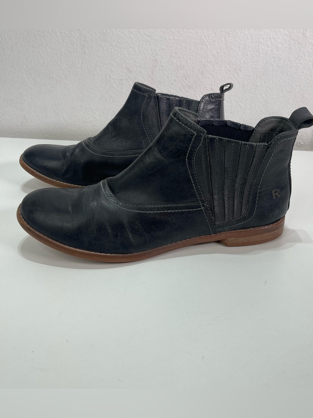 Roan Ankle Boots Rustic Black Leather Women's 8.5 Southwestern Boho Chic